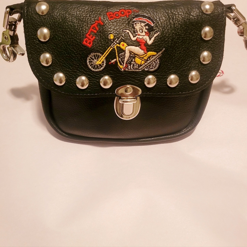 Betty Boop Motorcycle Leather Belt Bag